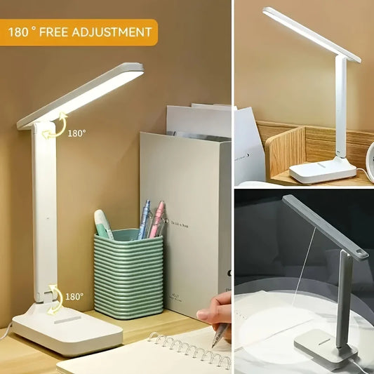 LED desktop decorative light, folding desk lamp, dormitory reading light, night light, three-level touch dimming