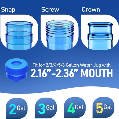 1/2pcs 3&5 Gallon Water Jug Lids Replacement Water Jug Caps, ReusableSilicone Leak Proof Jug Lid For 55mm Bottles