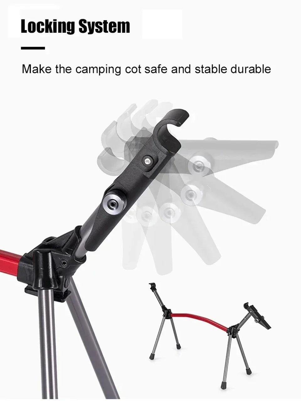 Camping Cot Outdoor Exquisite Camping Folding Bed Lightweight and Portable Safe and Stable High and Low Dual-use Folding Bed