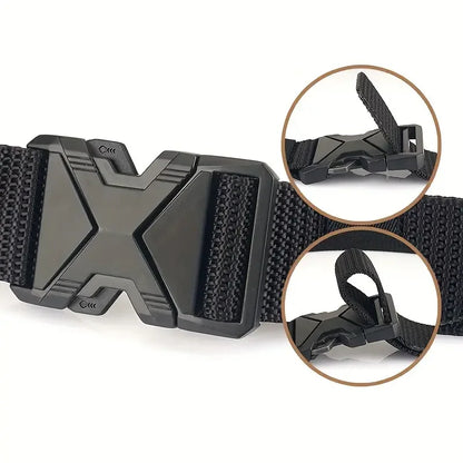 The New Men's 120cm Buckle Belt Nylon Braided Lightweight Breathable Daily Commuter Men's Belt