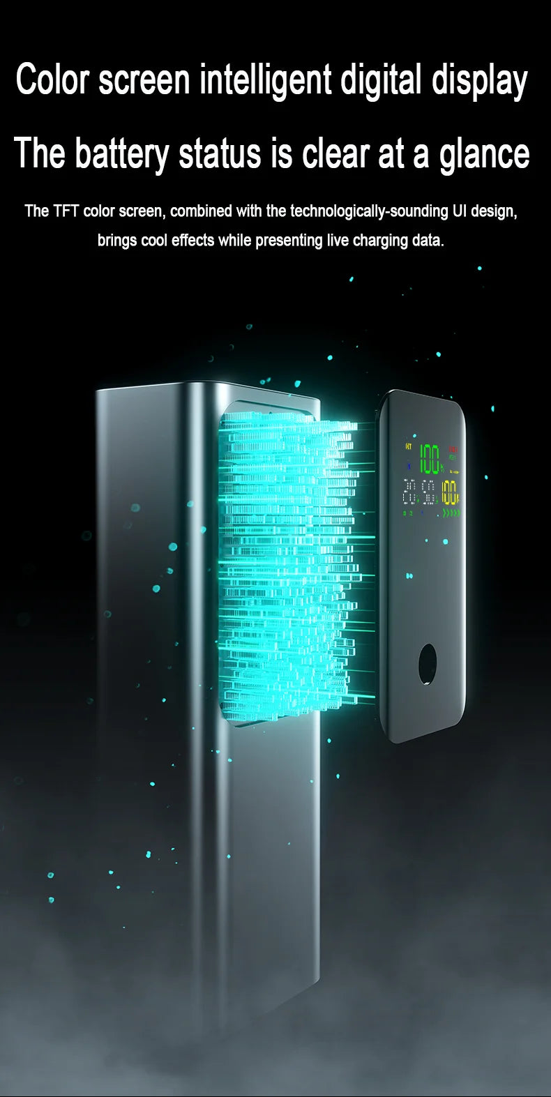 20000mAh 100W Large Capacity Power Bank Bidirectional Fast Charging Portable Powerbank Laptop External Spare Battery for Macbook