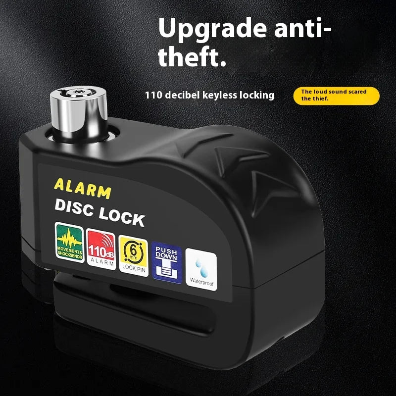 Bike Lock Bicycle Disc Brake Lock Alarm Protection Electric Bikes Locks Motorcycle Brake Disc Anti-theft Locks Cycling Equipment
