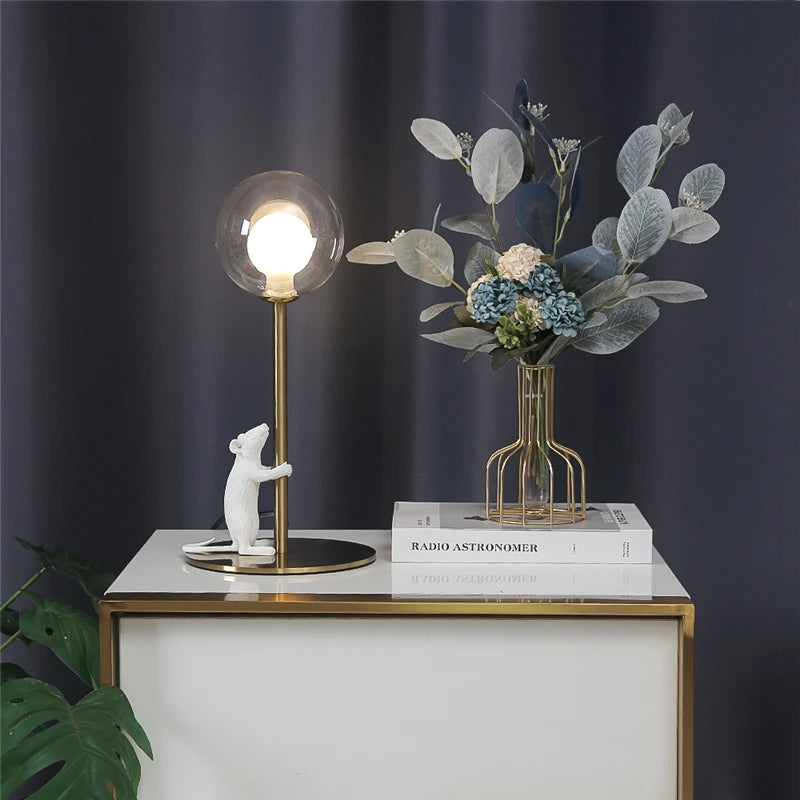 Modern Decorative Floor Lamps Resin Animal Stand Lamps LED Desk Lights Mouse Table Lamps Home Decor Desk Lamp Lighting Fixtures
