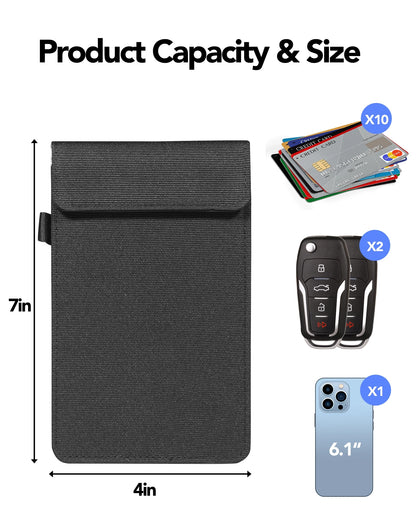 Anti-Theft RFID Blocking Faraday Bag for Car Keys and Cell Phone
