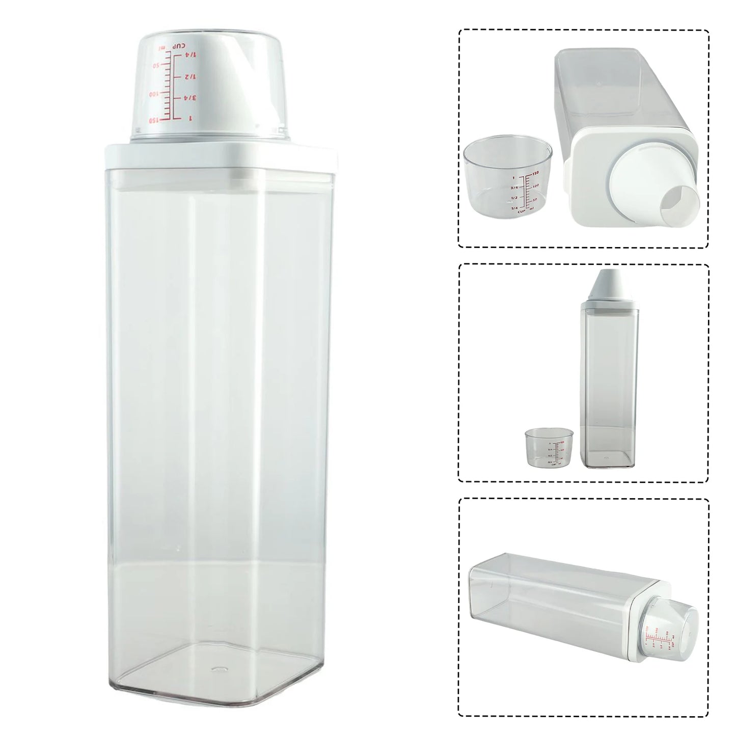 1PC High Quality Laundry Detergent Dispenser For Laundry Detergent Powder Kitchen Plastic Airtight Food Storage Containers