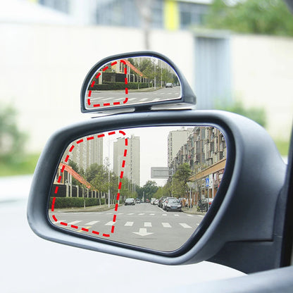 Car Mirror 360 Degree Adjustable Wide Angle Side Rear Mirrors blind Spot Snap Way for Parking Auxiliary Rear View Mirror