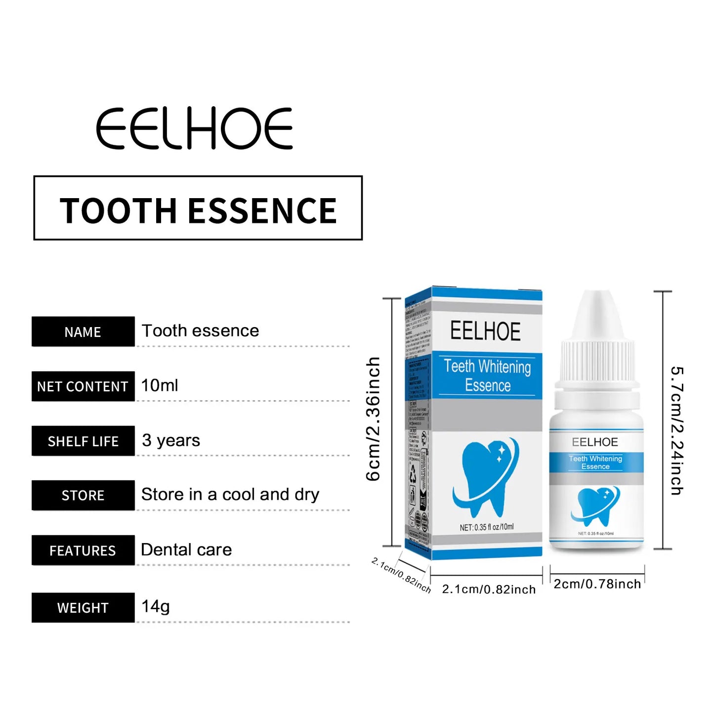 EELHOE Teeth Whitening Serum Caries Remove Teeth Plaque Remover Yellow Tooth Stain Cleaner Teeth Cleansing Dental Repair Serum