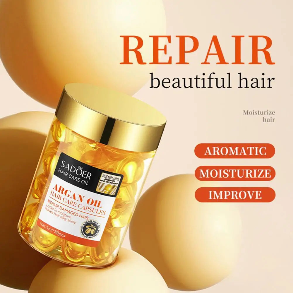 Rose Essential Oil Hair Smooth Silky Hair Vitamin Capsule Nourishing Treatment Repair Damaged Hair Serum Strengthen Hair Care