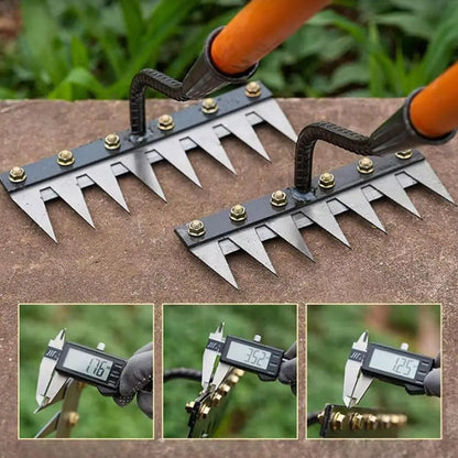 5/6/7/8 Teeth Agricultural Rake Soil Loosening Weeding Tool Manganese Steel Garden Weeding Rake Multi-use Agricultural Straw Hoe