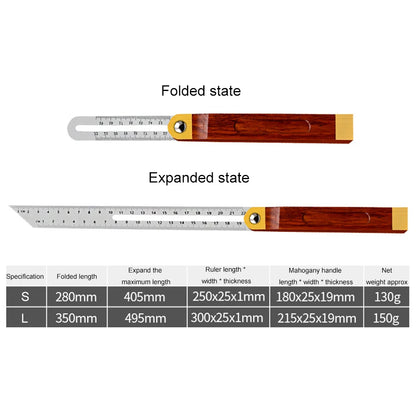 360° Angle Rulers Gauges Tri Square Sliding T-Bevel with Wooden Handle Level Measuring Tool Wooden Marking Gauge Protractor