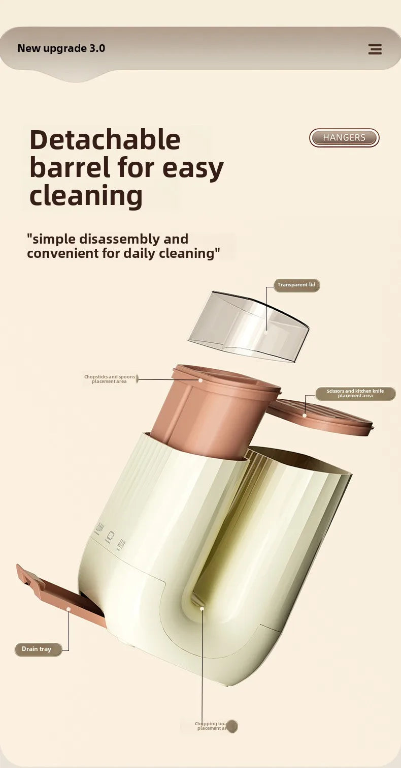 Kitchen shelf, household vegetable board storage rack, countertop drain, chopstick holder, cutting board, integrated knife holde