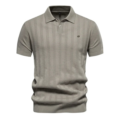 Spring/Summer New Mens T-shirt Woolen Polo Knitwear Short Sleeved Lapel Casual Top for Men