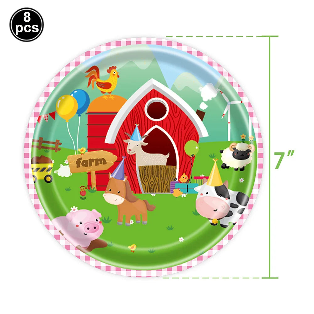 Farm Animals Tableware Barnyard Animals Birthday Dinnerware Disposable Plates Napkins Tablecloth Farm House Theme Party Decor