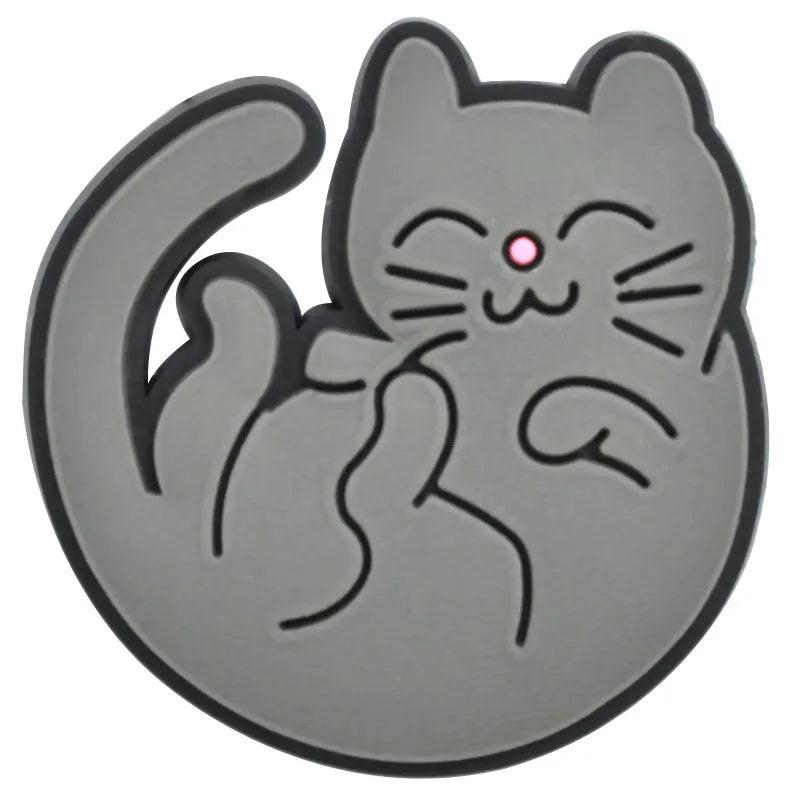 Cute Cats Shoe Charms Decoration for Crocs Pin Accessories Bracelet Wristband Party Gifts
