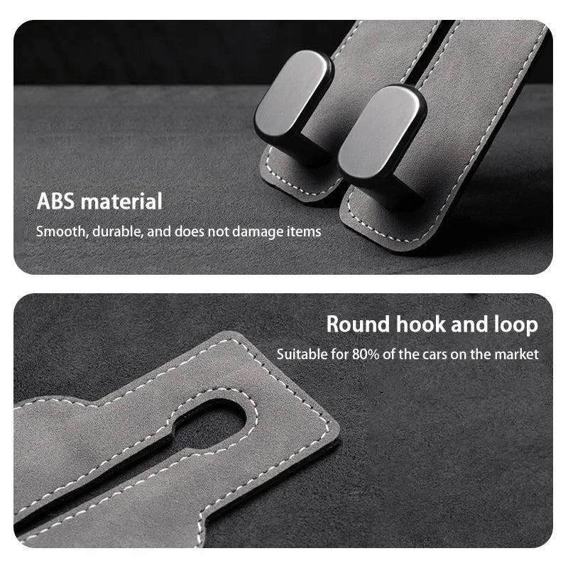 BLALION Car Seat Headrest Hook Universal Hidden Auto Hook Suede Metal Hanging Hooks Interior Seat Back Hanger Hook Accessories