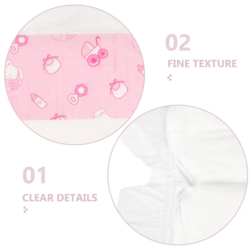 5pcs 18x12cm Reusable Diapers For Baby Dolls Kids Pretend Play Toy Baby Diapers Supplies Suitable For 30cm Dolls
