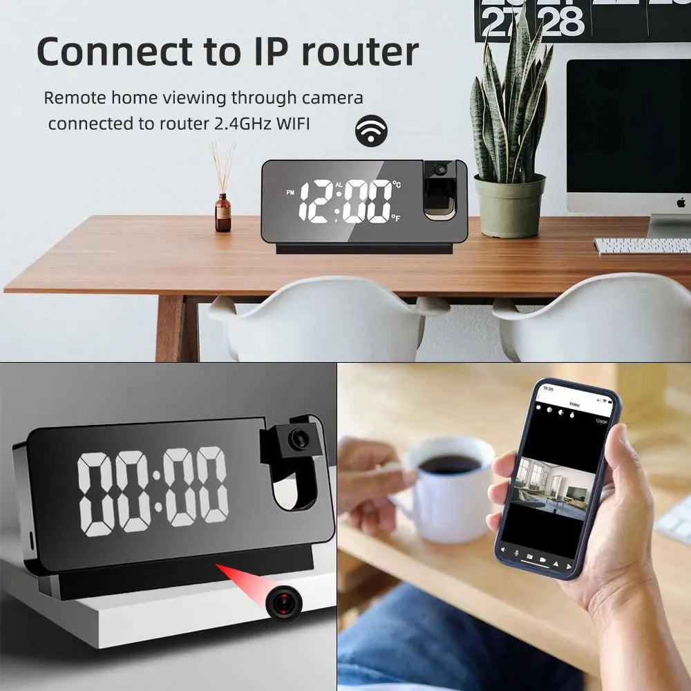 2025HD4K clock camera, wireless WiFi camera, smart home monitoring, pet camera, DIY camera, mini camera, nanny style monitoring