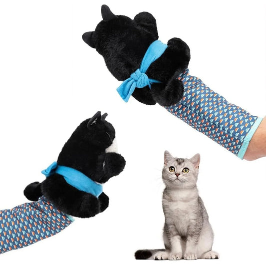 Interactive Cat Puppet Toy - Durable Plush Hand Wrestling Toy with Tough Padding | Safe Play for Mental Stimulation & Bonding