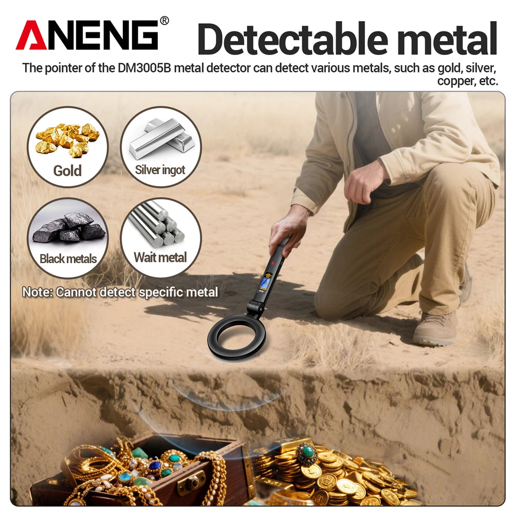 Metal Detectors ANENG DM3005B Handheld Portable High Sensitivity Metal Detector Underground Underwater Metal Finder Test Tools