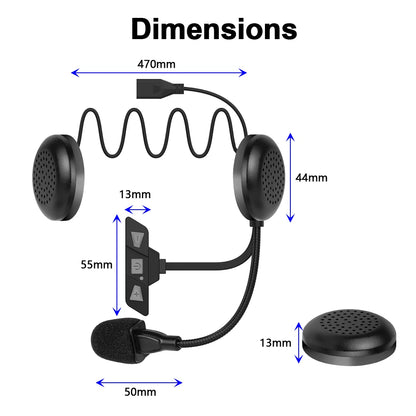 Bluetooth 5.2 Motorcycle Helmet Headset Wireless Handsfree Stereo Music Player Moto Headphone Noise Reduction Earphone With Mic
