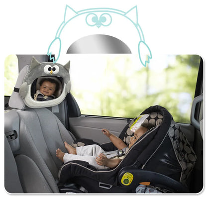 Infant Hanging Rear Mirror Auto Cute Cartoon Animal Plush Car Pendant Children Safety Seat Observation Rearview Mirror for Baby