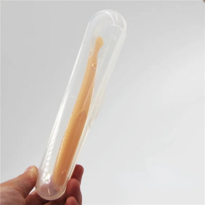 Baby Soft Silicone Spoon Soft Head Soup Spoon Baby Eating Training Spoon and Storage Box Feeding Tableware Set