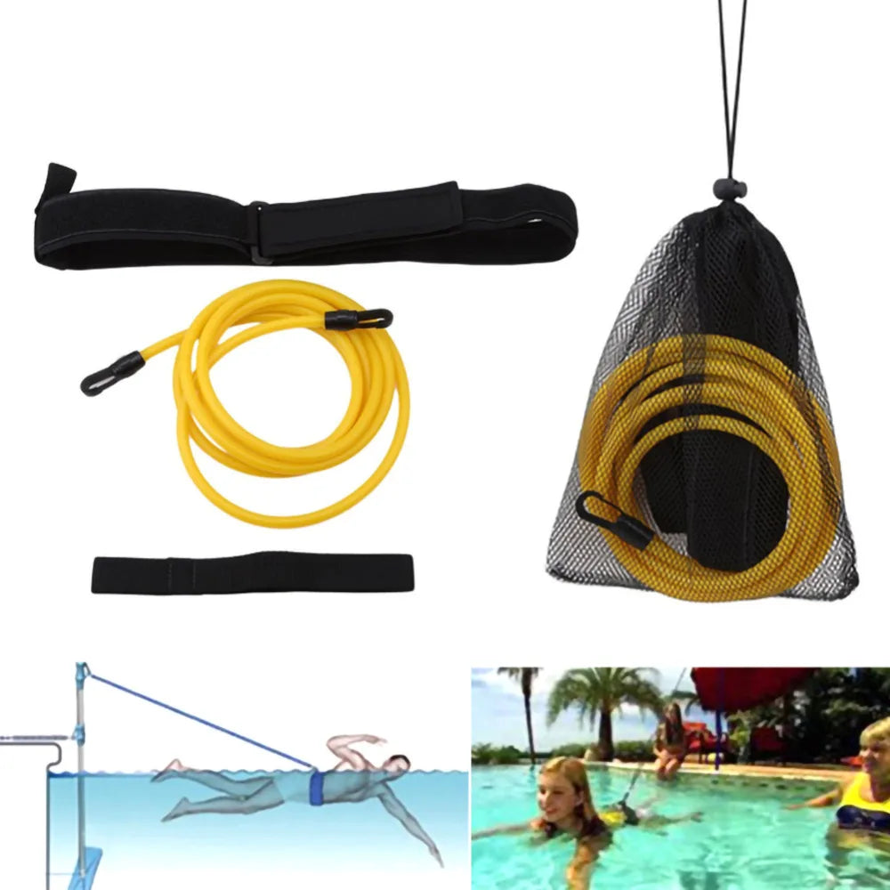Swimming Belts Stationary Swim Trainer Swim in Place Resistance Bands Swimming Elastic Rope
