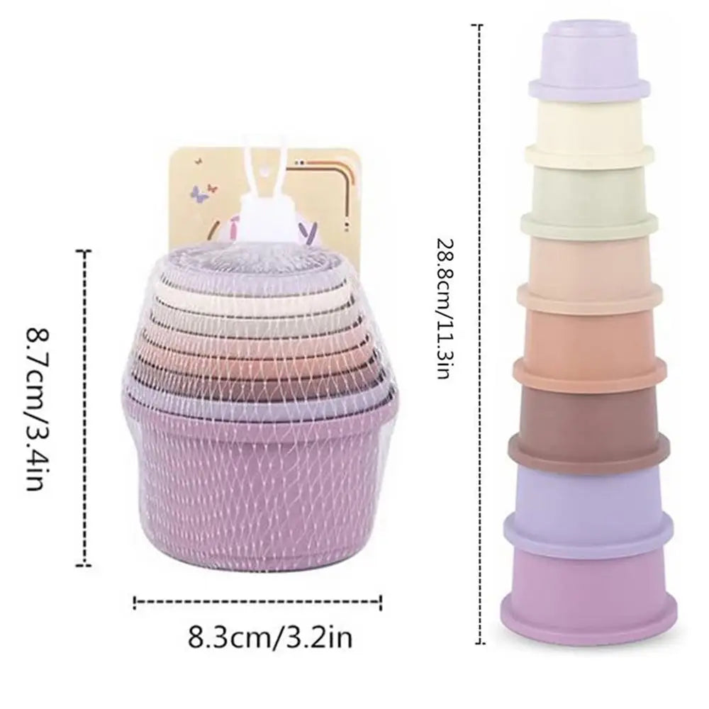 Bunny Stacking Cups 8Pcs  Stacking Cups Toy Multi Colored Reusable Snack Cups Playing Bunny Accessories for Bunny Hamster