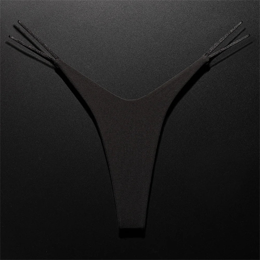 High Cut Thong Cotton Sexy Ladies Panties V-Waist High Elasticity G-String Breathable Underwear Female Intimates