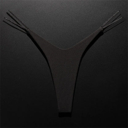 High Cut Thong Cotton Sexy Ladies Panties V-Waist High Elasticity G-String Breathable Underwear Female Intimates