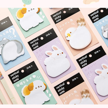 Cute Animal Cartoon Shaped Sticky Notes - Thick Reusable Adhesive Notepads for Students, Creative Fun School & Office Supplies