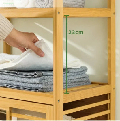 Dirty Clothes Basket Wood Vine Weaving Laundry Hamper Multi-function Bathroom Rack Large Capacity Laundry Baskets Storage Rack