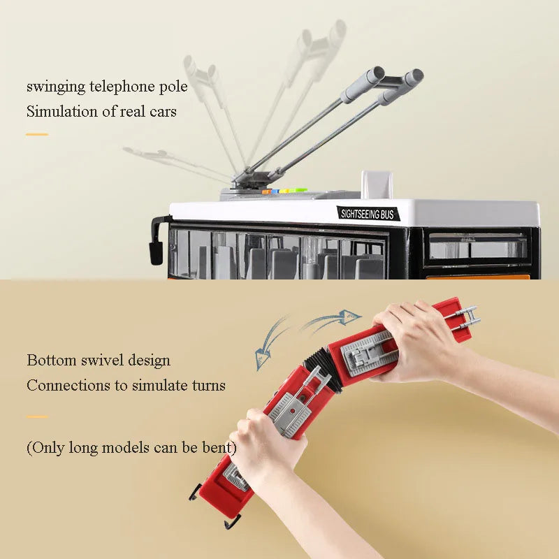 High-quality school bus toy car model large sound and light double-decker bus simulation car toy children's gift