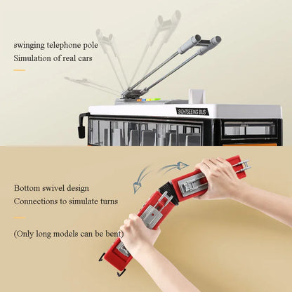 High-quality school bus toy car model large sound and light double-decker bus simulation car toy children's gift