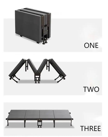 Four fold bed office nap bed nap tool factory directly operated office nap bed carrying wheeled marching bed