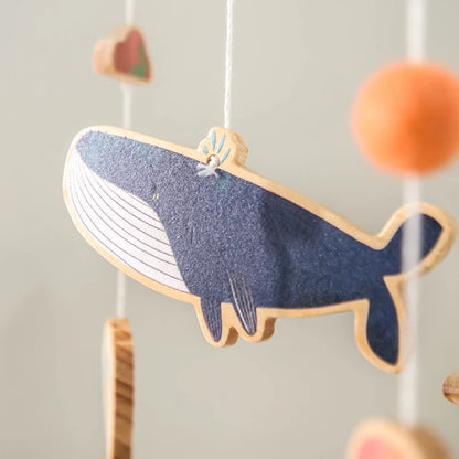 Newborn Baby Rattles Toys 0-12 Months Soft Felt Whale Bed Bell Infant Mobile Crib Hanging Musical Carousel Toy Boys Girls Gift