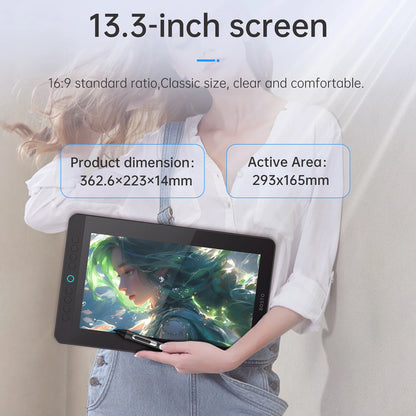 BOSTO BT-13HDK Portable Graphics Drawing Tablet 13.3 Inch H-IPS LED Screen Display Anti-glare Digital Art Drawing Pad