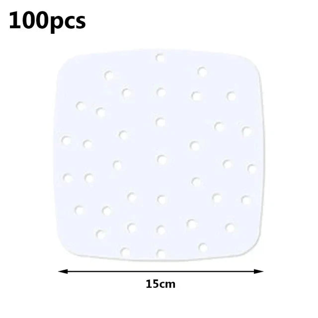 100pcs Air Fryer Liners Non-Stick Air Fryer Mat Disposable Oil Paper Parchment Paper Disposable Liner Home Kitchen Consumables