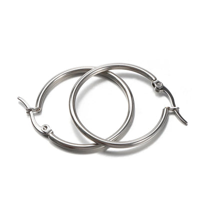 10pcs Open Earrings Circle Stainless Steel Earring Hooks 20-40mm Loop Base Ear Ring