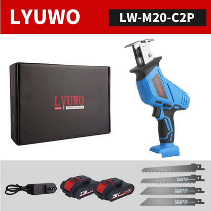 20V Rechargeable Reciprocating Saw Adjustable Speed Electric Saw Blade Saw Portable Wood Metal Cutting Chain Saw