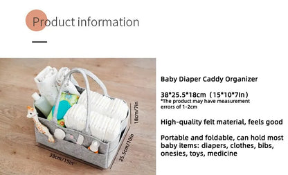 Felt Baby Diaper StorageBag Portable Childcare Felt Diaper Storage Bag Multi-functional Portable Storage Bag For Mothers 1PC