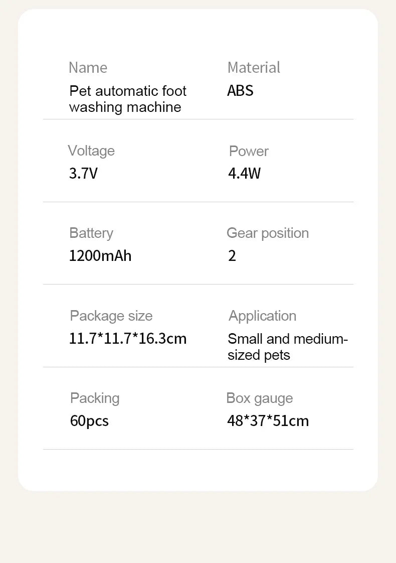 Automatic Pet Foot Washer Removable Electric Plastic Paw Cleaner Soft and Dense Bristles for Cleaning Cat Dog Paw Cleaner