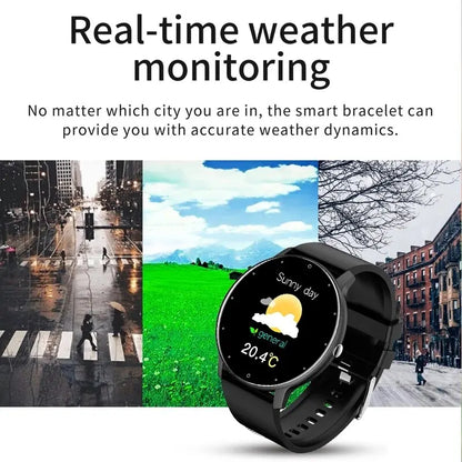 Fashion Men's Smart Watch Full Touch Screen Sports Fitness Tracker IP68 Waterproof Bluetooth Smartwatch for Men Women Smartphone