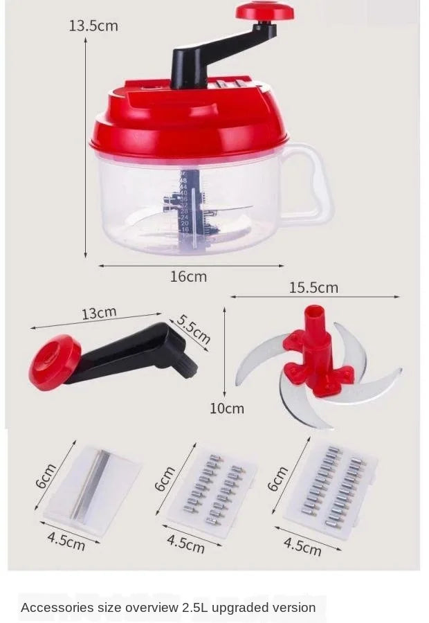 Mixer Food Processor Kitchen Manual Powerful Egg Blender Meat Grinder Vegetable Chopper Shredder Stainless Steel Blade Cutter