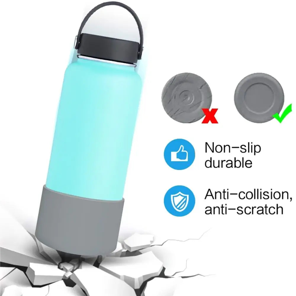 Slip-proof Bottle Silicone Boots Sleeves For 12OZ 18OZ 21OZ 24OZ Hydro Flask Water Bottle Cup Lid For Outdoor Camping Hiking