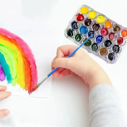 Art Supplies 24 Grids Mini Watercolor Palette Transparent Acrylic Watercolor Paint Tray Empty Sealed Paint Box Travel