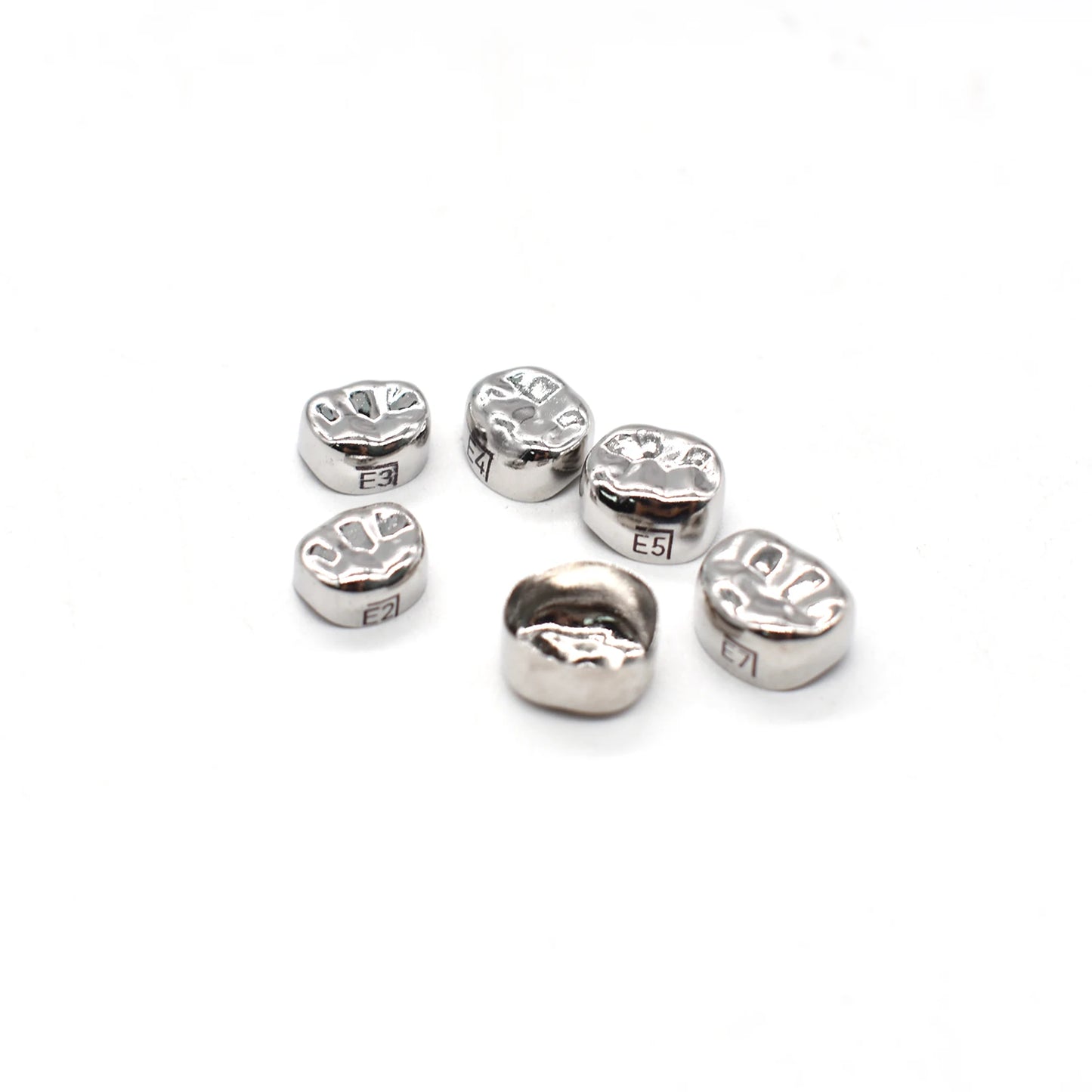 10pcs/lot Dental Primary Molar Crown Teeth 1st 2nd Preformed Stainless Steel Temporary Crowns Kit Adult Kids Dentistry