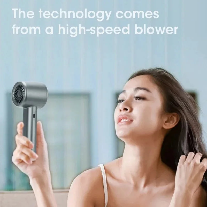 Mute Handheld Fan Mini Personal Highspeed Fan Portable Electric Fan USB Rechargeable 120 Gear Handheld Fan With Power Display