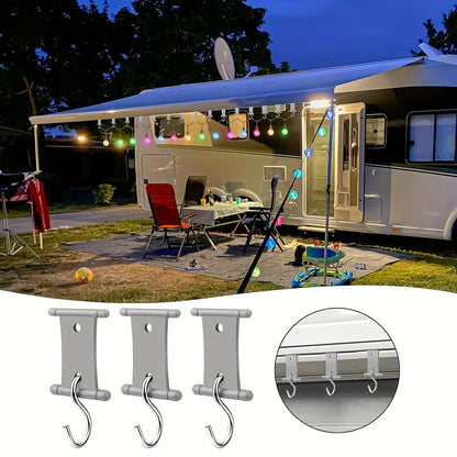 4/8Pcs S-Shaped Camping Awning Hooks Clips RV Tent Hangers Light Hangers For Caravan Camper Hooks Accessories Outdoor Supplies