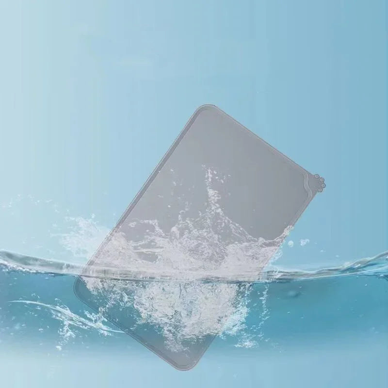 Silicone Pet Food Mat With High Lips - Waterproof & Non - Stick Feeding Pad For Dogs & Cats - Anti - Spill Feeder Tray Placemat